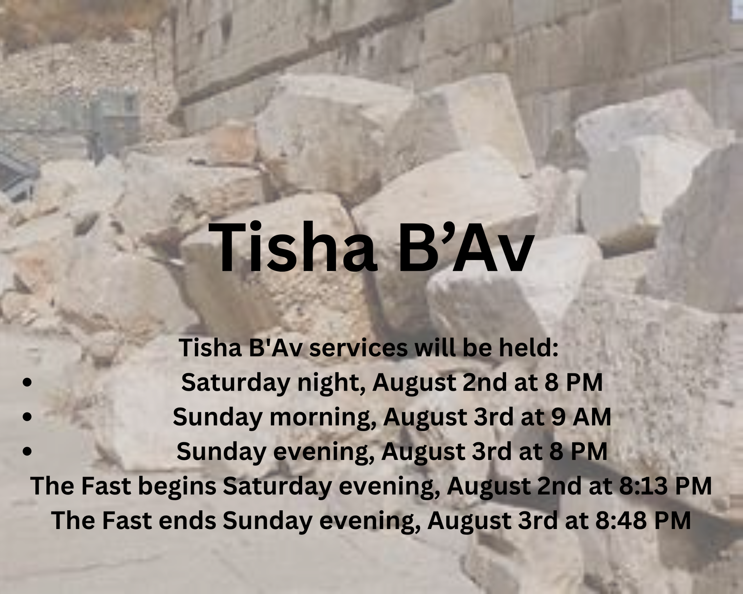Tisha B’Av shortened